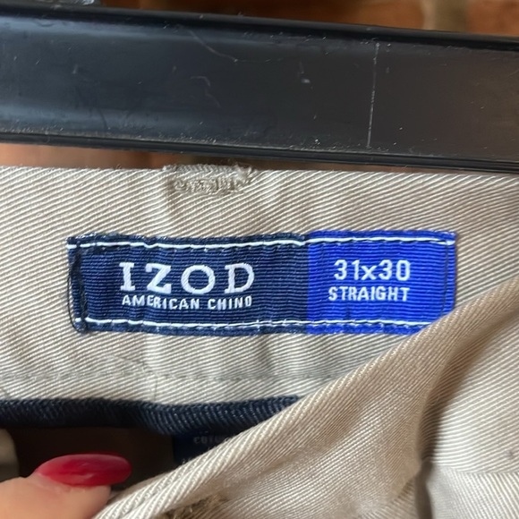 NWT Izod American Fit Flat Front Non-Iron Straight Chinos 31x30 - Picture 2 of 6